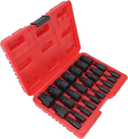 25 Pieces Screw Extractors Hex Shank Imperial Screw Remover Tool for Broken Stripped Screws Bolts (Black) in Saudi Arabia