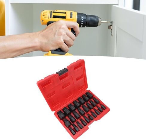 25 Pieces Screw Extractors Hex Shank Imperial Screw Remover Tool for Broken Stripped Screws Bolts (Black) in Saudi Arabia