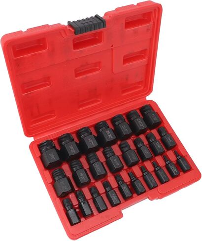 25 Pieces Screw Extractors Hex Shank Imperial Screw Remover Tool for Broken Stripped Screws Bolts (Black) in Saudi Arabia