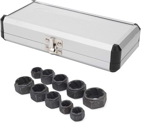 Nut Extractor Remover Bolt Extractor 10Pcs Aluminum Alloy Hardware Tools for Removing Stripped Rounded Rusted Nuts Bolts in Automotive Industrial DIY Repairs in Kuwait
