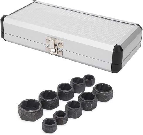 Nut Extractor Remover Bolt Extractor 10Pcs Aluminum Alloy Hardware Tools for Removing Stripped Rounded Rusted Nuts Bolts in Automotive Industrial DIY Repairs in Kuwait