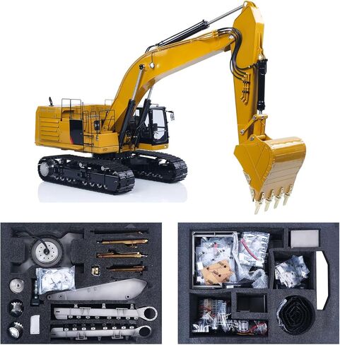 LESU 1/14 Hydraulic RC Excavator Assembled Metal Crawler Excavator Radio Digger Motor ESC Servo Light for 374 374F Construction Vehicle Hobby Grade Model for Ages 14+ in Saudi Arabia