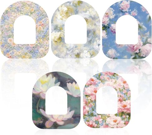 25pcs Waterproof Overpatches for Omnipod 5, Breathable Adhesive Patches Oil Floral Print CGM Sensor Cover Tape Secure Grip Stickers for Omnipod 5 Accessories in Saudi Arabia