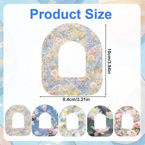 25pcs Waterproof Overpatches for Omnipod 5, Breathable Adhesive Patches Oil Floral Print CGM Sensor Cover Tape Secure Grip Stickers for Omnipod 5 Accessories in Saudi Arabia