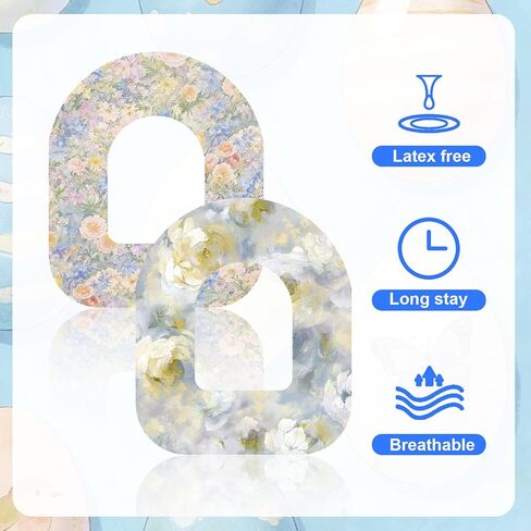25pcs Waterproof Overpatches for Omnipod 5, Breathable Adhesive Patches Oil Floral Print CGM Sensor Cover Tape Secure Grip Stickers for Omnipod 5 Accessories in Saudi Arabia