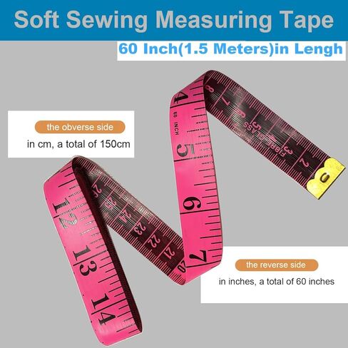 4 Pack Tape Measure Set, Soft Measuring Tape for Body Sewing Tailor Craft, Flexible Vinyl Fabric Ruler & Retractable Black Measuring Tape for Weight Loss, Crafting, Knitting & Home Measurements in Saudi Arabia