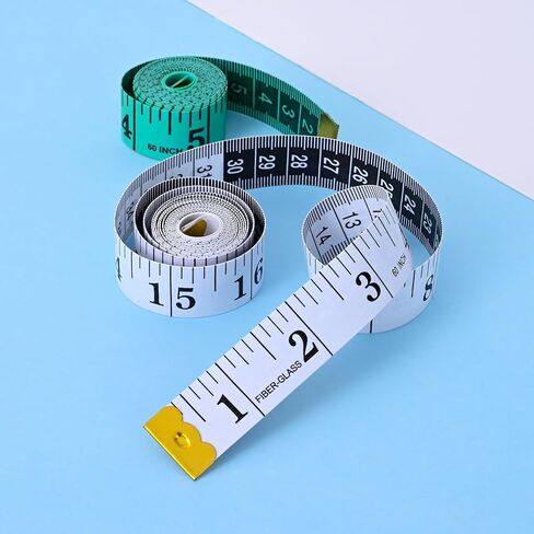 4 Pack Tape Measure Set, Soft Measuring Tape for Body Sewing Tailor Craft, Flexible Vinyl Fabric Ruler & Retractable Black Measuring Tape for Weight Loss, Crafting, Knitting & Home Measurements in Saudi Arabia