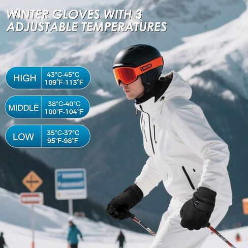 Anpress USB Heated Gloves for Men Women Full Finger Hand Warmers Heated Gloves Electric Heating Mittens Waterproof Windproof Thermal Warm Winter Gifts for Cycling Driving Skiing, 3 Levels Temperature in Saudi Arabia