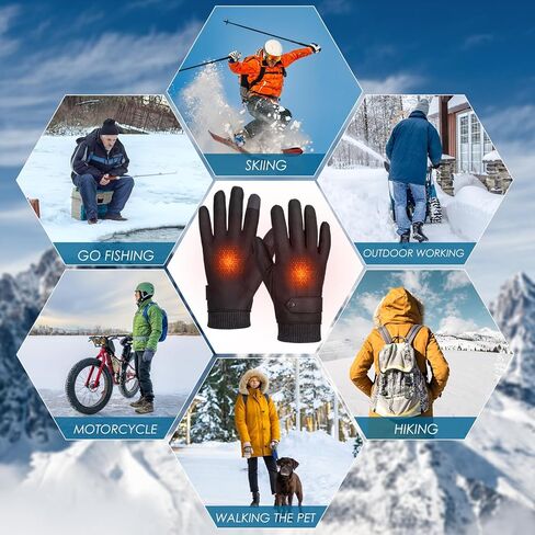 Anpress USB Heated Gloves for Men Women Full Finger Hand Warmers Heated Gloves Electric Heating Mittens Waterproof Windproof Thermal Warm Winter Gifts for Cycling Driving Skiing, 3 Levels Temperature in Saudi Arabia