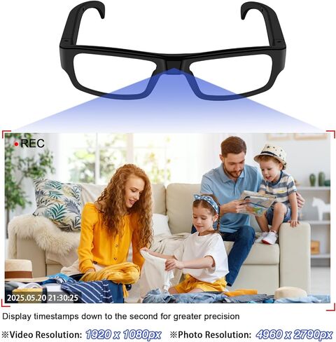 Camera Glasses Outdoor Sport Glasses 1080P HD Video Smart Glasses Camera Recording Portable Wearable Eyeglass for Climbing, Driving, Cycling, Hiking, Hunting, Fishing in Kuwait