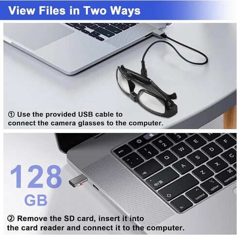 Camera Glasses Outdoor Sport Glasses 1080P HD Video Smart Glasses Camera Recording Portable Wearable Eyeglass for Climbing, Driving, Cycling, Hiking, Hunting, Fishing in Kuwait