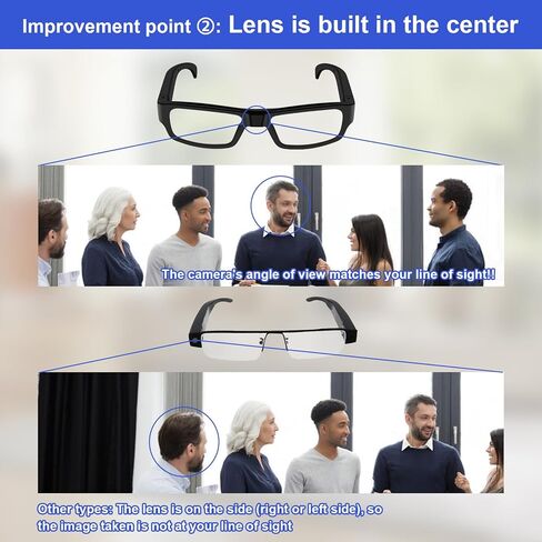 Camera Glasses Outdoor Sport Glasses 1080P HD Video Smart Glasses Camera Recording Portable Wearable Eyeglass for Climbing, Driving, Cycling, Hiking, Hunting, Fishing in Kuwait