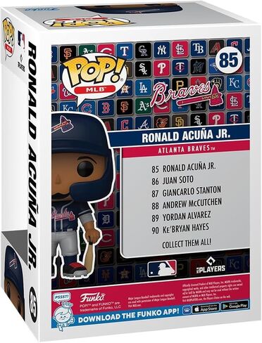 POP MLB: Braves - Ronald Acuna Jr. Funko Vinyl Figure (Bundled with Compatible Box Protector Case), Multicolor, 3.75 inches in Saudi Arabia
