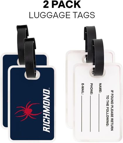 Desert Cactus University of Richmond Luggage Tag – Official UR Spiders 2 Pack Travel ID Label for Suitcases, Bags, and Carry-Ons (2-Pack Acrylic Luggage Tag A) in Saudi Arabia