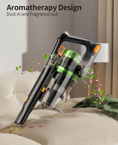 مكنسة كهربائية لاسلكية SunSare، 55KPa 650W 70 دقيقة مكنسة كهربائية للمنزل، مكنسة كهربائية على شكل حرف V مضادة للتشابك مع قرص معطر، كوب تفريغ الغبار المطور، مكنسة كهربائية لاسلكية لشعر الحيوانات الأليفة / السجاد / الأرضيات in Kuwait