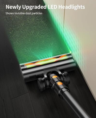 مكنسة كهربائية لاسلكية SunSare، 55KPa 650W 70 دقيقة مكنسة كهربائية للمنزل، مكنسة كهربائية على شكل حرف V مضادة للتشابك مع قرص معطر، كوب تفريغ الغبار المطور، مكنسة كهربائية لاسلكية لشعر الحيوانات الأليفة / السجاد / الأرضيات in Kuwait