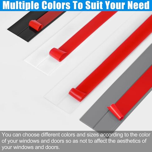 شريط ختم المسودة للأبواب والنوافذ 2 في × 20 قدمًا من الطقس السيليكون تجريده من شريط ختم الباب سميك 2 مم مع ختم سدادة عزل قوي لمادة لاصقة - واضحة in Kuwait