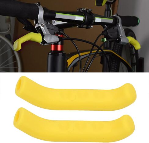 Tiiyee Brake Lever Grip, Bike Brake Handle Silicone Sleeve Bicycle Brake Lever Grip Protector Cover Anti Slip Shock Absorbing Cycle Universal Accessory for Fly Road Folding Mountain Cycling(Yellow) in Saudi Arabia