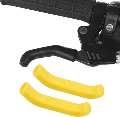 Tiiyee Brake Lever Grip, Bike Brake Handle Silicone Sleeve Bicycle Brake Lever Grip Protector Cover Anti Slip Shock Absorbing Cycle Universal Accessory for Fly Road Folding Mountain Cycling(Yellow) in Saudi Arabia