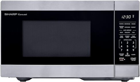 فرن SHARP ZSMC0962KS مع قرص دوار دائري قابل للإزالة مقاس 10.6 بوصة، قدم مكعب، ميكروويف على سطح الطاولة بقدرة 900 وات، 0.9 قدم مكعب، من الفولاذ المقاوم للصدأ in Saudi Arabia