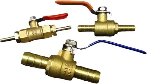 1 Piece 4 6 8 10 12 14 16 19 25 32 40 50 mm Hose Barb Two Way Straight Brass Ball Valve Suitable for(4mm Barb) in Kuwait