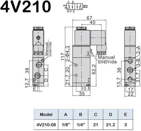 1PCS 4V210-08/4V310-10/4V410-15 Solenoid Valve 2-Position 5-Way Pneumatic air Solenoid Valve AC220V(Only 4V410-15) in Kuwait