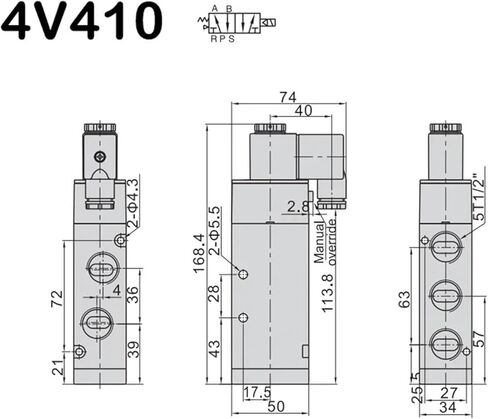 1PCS 4V210-08/4V310-10/4V410-15 Solenoid Valve 2-Position 5-Way Pneumatic air Solenoid Valve AC220V(Only 4V410-15) in Kuwait