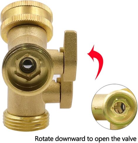 Brass Y Piece Two-Way Hose Connector Shut-Off Valve 2 Way Splitter All-Copper Garden Water Connectors Washer Adaptor Fittings in Kuwait