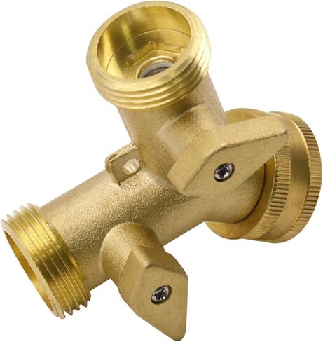 Brass Y Piece Two-Way Hose Connector Shut-Off Valve 2 Way Splitter All-Copper Garden Water Connectors Washer Adaptor Fittings in Kuwait