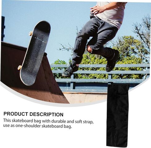 PartyKindom Double Tilt Skateboard Shoulder Bag Black Thickened Portable Skateboard Carry Bag Multifunctional Rucksack for Drift Board Outdoor Sports in Saudi Arabia