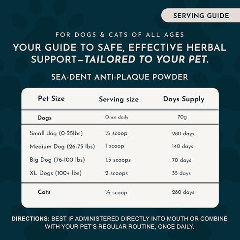 Animal Essentials SeaDent للكلاب - لوحة عشب البحر والإنزيمات، تركيبة التحكم في الجير، ألفا بيتا أميليز، السليوليز، جذر الخطمي، اللحاء الداخلي الدردار الزلق، طبيعي بالكامل - 2.5 أونصة (عبوة من قطعة واحدة) in Kuwait
