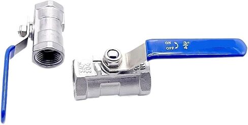 1PCS 1/4" 3/8" 1/2" 3/4" 1" 1-1/4" 1-1/2" Female Threaded Stainless Steel SS304 2P Full Bore Ball Valve with Vinyl Handle Threaded Valve(1/2") in Saudi Arabia