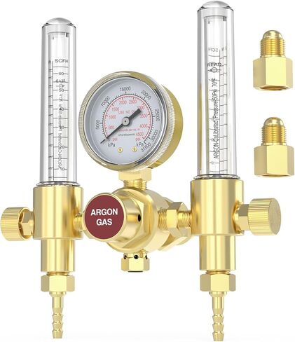 YESWELDER Dual Output Argon Regulator Flow Meter Mig Tig, 0-4500PSI, CGA580 Inlet Connection in Saudi Arabia