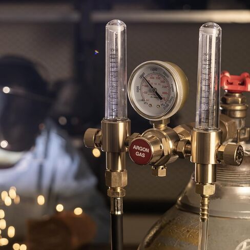 YESWELDER Dual Output Argon Regulator Flow Meter Mig Tig, 0-4500PSI, CGA580 Inlet Connection in Saudi Arabia