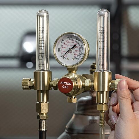 YESWELDER Dual Output Argon Regulator Flow Meter Mig Tig, 0-4500PSI, CGA580 Inlet Connection in Saudi Arabia