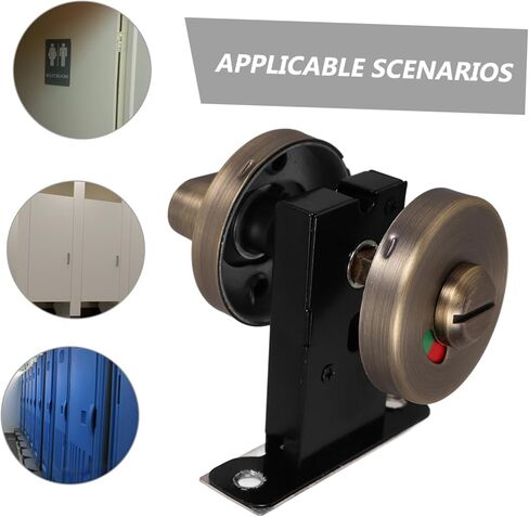 Lurrose Stainless Steel Bathroom Indicator Privacy Door Lock Keyless Occupied Vacant Sign for Public Restrooms Commercial Privacy Handle Lock in Saudi Arabia