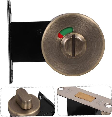 Lurrose Stainless Steel Bathroom Indicator Privacy Door Lock Keyless Occupied Vacant Sign for Public Restrooms Commercial Privacy Handle Lock in Saudi Arabia