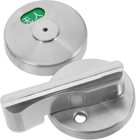 Mobestech 1set Privacy Indicator Lever Lock Stainless Steel Door Lock for Bathroom Vacant Occupied Suitable for Public Restroom Easy to Install in Saudi Arabia