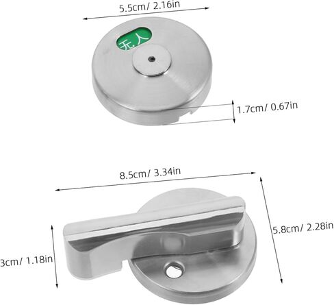 Mobestech 1set Privacy Indicator Lever Lock Stainless Steel Door Lock for Bathroom Vacant Occupied Suitable for Public Restroom Easy to Install in Saudi Arabia