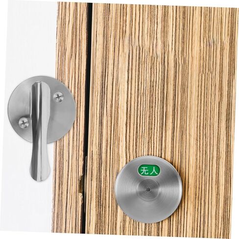 Mobestech 1set Privacy Indicator Lever Lock Stainless Steel Door Lock for Bathroom Vacant Occupied Suitable for Public Restroom Easy to Install in Saudi Arabia