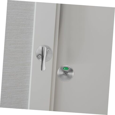 Mobestech 1set Privacy Indicator Lever Lock Stainless Steel Door Lock for Bathroom Vacant Occupied Suitable for Public Restroom Easy to Install in Saudi Arabia