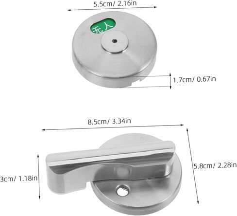 ERINGOGO 1set Bathroom Door Lock Vacant Occupied Indicator Barn Door Locks for Rv Public Restroom Complete Installation Kit in Saudi Arabia