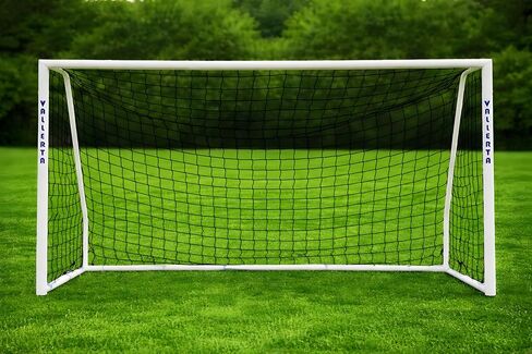 Folding Steel Soccer Goal - Flat-Fold Hinged Frame for Easy Storage, Pre-Installed Quick-Clip Net System & Black HDPE Net. Multiple Sizes (7x5, 10x6, 12x6, 16x7, 18x7) in Saudi Arabia