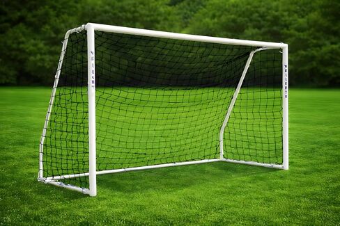 Folding Steel Soccer Goal - Flat-Fold Hinged Frame for Easy Storage, Pre-Installed Quick-Clip Net System & Black HDPE Net. Multiple Sizes (7x5, 10x6, 12x6, 16x7, 18x7) in Saudi Arabia