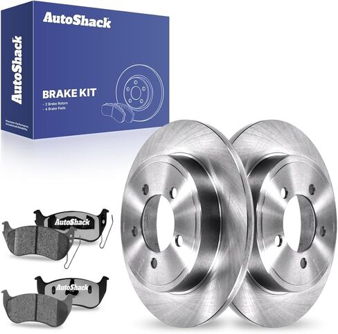 AutoShack 11.85 بوصة (301 مم) دوارات الفرامل الخلفية الصلبة + استبدال وسادات الفرامل السيراميكية لـ 2006-2010 Ford Explorer 2007-2010 Ford Explorer Sport Trac 2006-2010 Mercury Mountaineer 6-PC طقم فرامل in Saudi Arabia