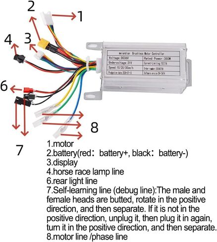 مجموعة تحكم سكوتر كهربائي 36 فولت، لوحة تحكم 350 وات 36 فولت 15 أمبير مع شاشة LED مع التحكم في لوحة التحكم في التطبيق، واستعادة طاقة الفرامل، وحماية التيار الزائد in Kuwait