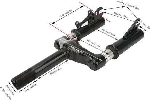 Electric Scooter Front Suspension Fork, 10 inch Shock Absorption Parts Anti Vibration Hydraulic Shock Absorber in Saudi Arabia