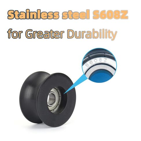 4 قطع سوداء 8 × 40 × 20 مم على شكل حرف U بكرات أخدود عميق بكرات عجلة PA مغلفة بالبلاستيك النايلون تحمل بكرة عجلة بكرة مع محامل من الفولاذ المقاوم للصدأ S608Z in Kuwait