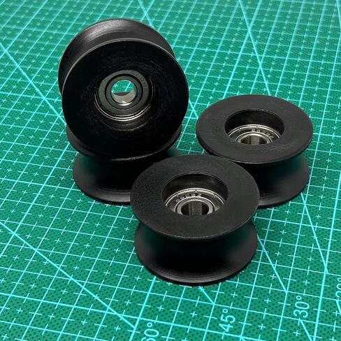 4 قطع سوداء 8 × 40 × 20 مم على شكل حرف U بكرات أخدود عميق بكرات عجلة PA مغلفة بالبلاستيك النايلون تحمل بكرة عجلة بكرة مع محامل من الفولاذ المقاوم للصدأ S608Z in Kuwait