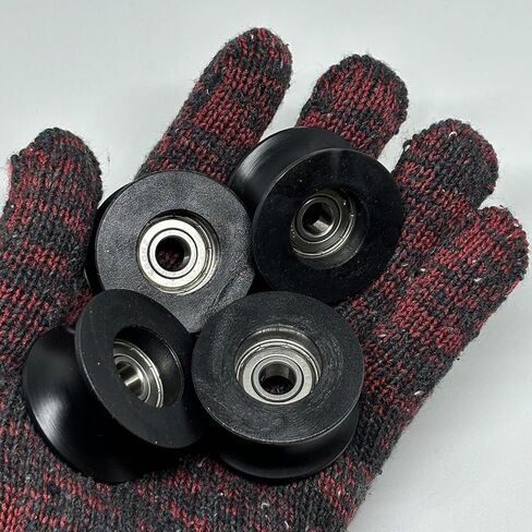 4 قطع سوداء 8 × 40 × 20 مم على شكل حرف U بكرات أخدود عميق بكرات عجلة PA مغلفة بالبلاستيك النايلون تحمل بكرة عجلة بكرة مع محامل من الفولاذ المقاوم للصدأ S608Z in Kuwait